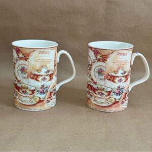 Set of 2 2002 Royal Albert Lady Carlyle Rococo Revival Floral Teacup. 11 fl oz.